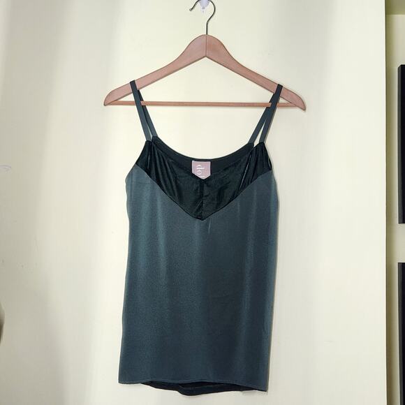 Anthropologie Dolan Velvet Vertex Tank Top Size XS Emerald Green V-Neck Casual - Picture 4 of 9